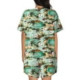 thumbnail image 3 of Bingfone Colorful Hawaii Palms Print Pajamas Sets for Women Soft Short-Sleeved Pjs with Lounge Shorts Two Piece Sleepwear, 3 of 8