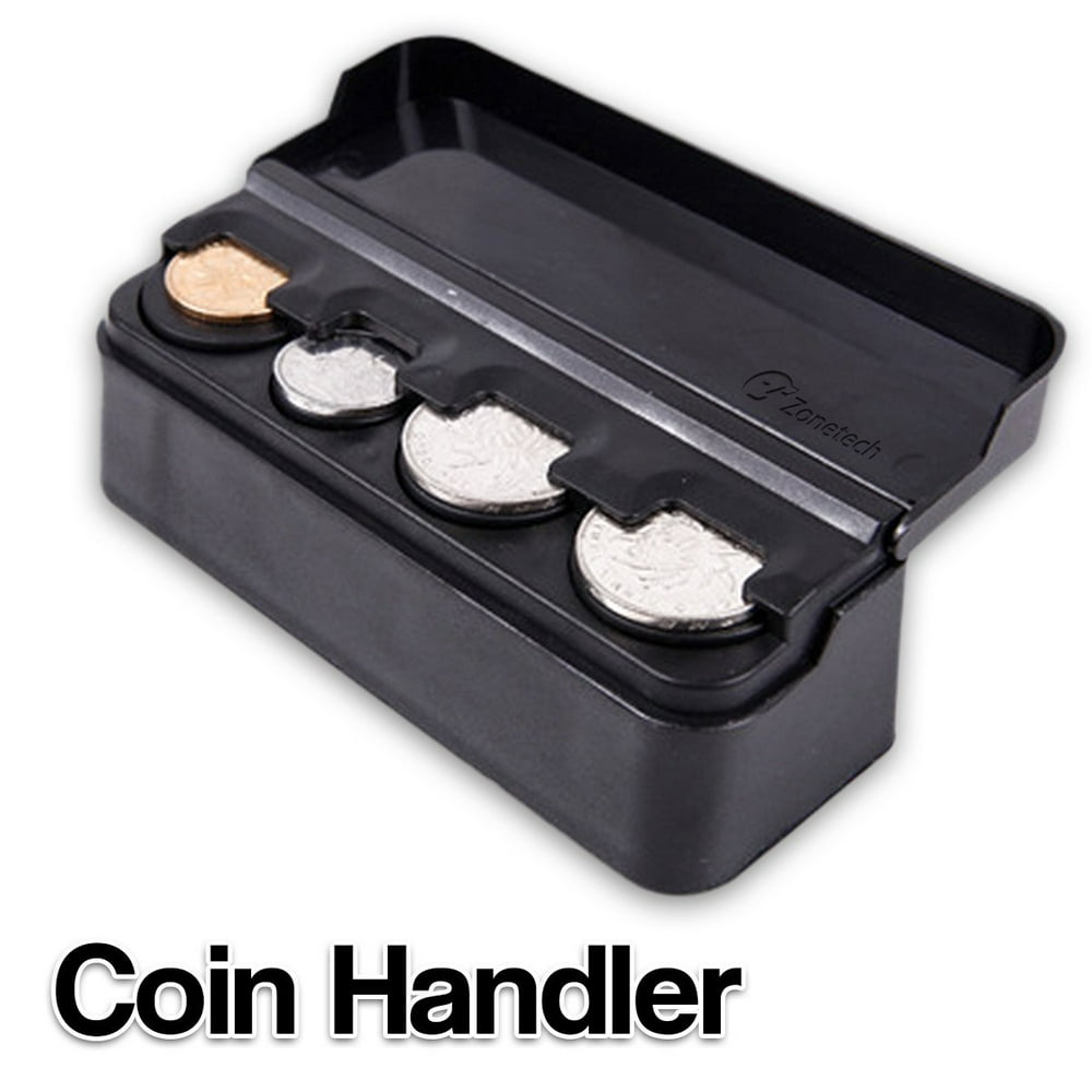 Zone Tech Coin Case Storage Box Classic Black Plastic Coin Case Storage Box Holder Container