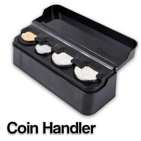 Zone Tech Coin Case Storage Box - Classic Black Plastic Coin Case Storage Box Holder Container Organizer