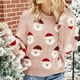 thumbnail image 4 of Suéteres Navideños Para Mujer Suéter de Punto Suelto Moda Santa Imprimir Manga Larga O-Cuello Top Odeerbi  ODB207740, 4 of 9