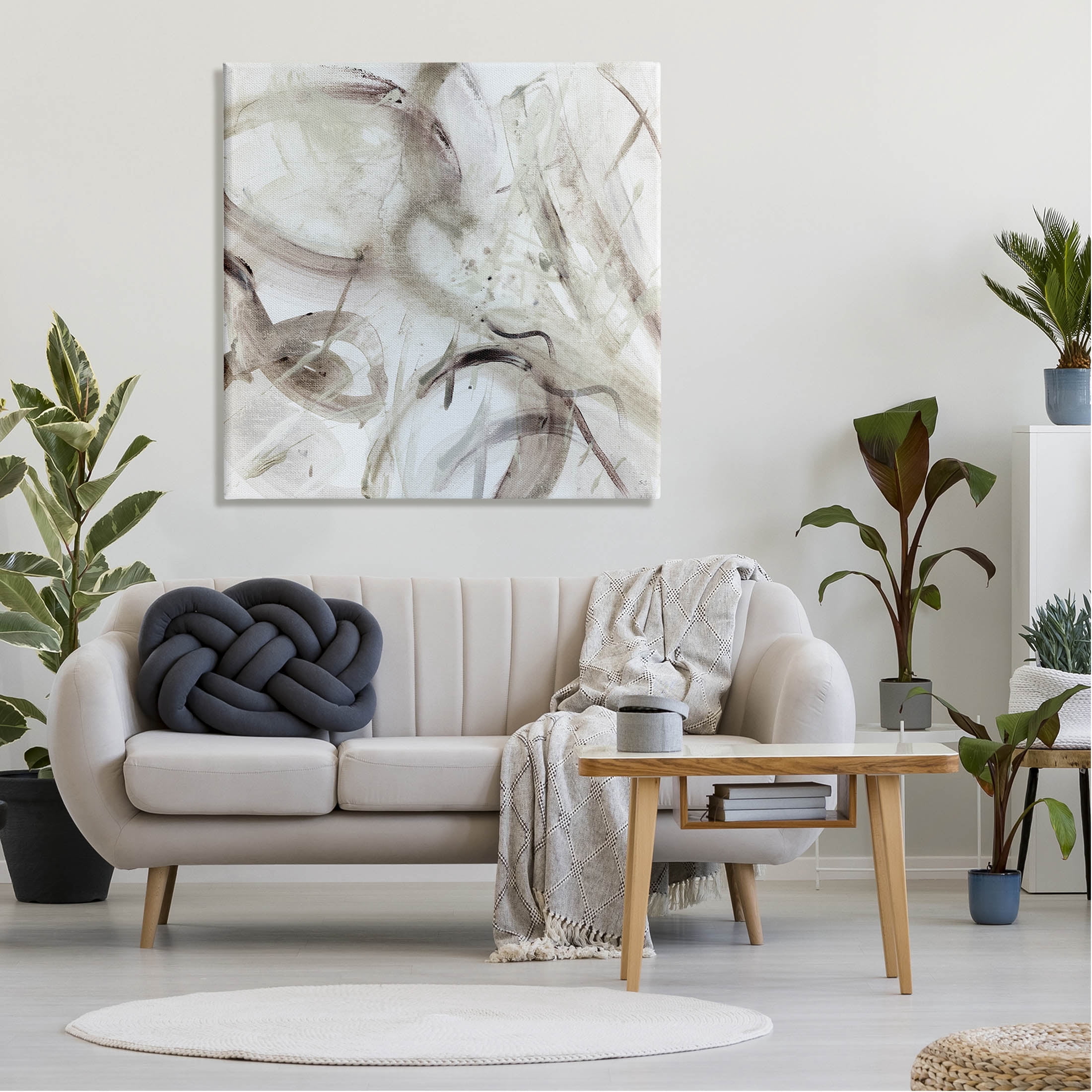 Stupell Industries Contemporary Beige Abstract Composition Painting Gallery Wrapped Canvas Print Wall Art, Design by Susan Jill