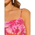 thumbnail image 5 of DARING DIVA Floral Midi Spaghetti Straps Square Neck Dress XS Hot Pink, 5 of 6