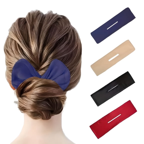 TUWAFE 4Pcs Magic Twist Hair Bun Maker Clips, Butterfly Knot Styling Accessories for Women, No-Scent Hair Bands for Party