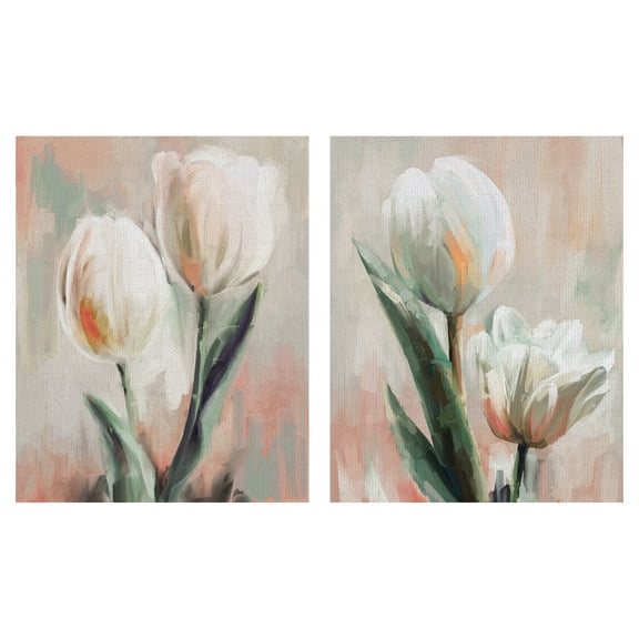Masterpiece Art Gallery Tulip Duets I & II by Studio Arts Canvas Art Print Set of 2 (16" x 20")