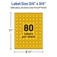 thumbnail image 6 of Avery Printable Square Labels, Bright Yellow, 0.75" x 0.75", 1,600ct, 6 of 11