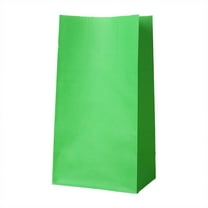 5 Pcs Solid Multi-Color Wrapped Party Bags Mini Paper Bags Party Favor Bags Small Party Goodie Bag Paper Lunch Bag Kraft Paper Goodie Gift Lunch Treat Bags Party Supplies, 7.09 Inch, Green