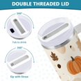 thumbnail image 3 of Yayeee 30oz Stainless Steel Tumbler with Straw and Handle Double-Wall Insulated Travel Water Bottle, Orange Fall Pumpkin, 3 of 8