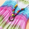 thumbnail image 4 of Baby Girls Rainbow Dress Toddler Princess Sleeveless Halter Beach Tutu Sundress, 4 of 5