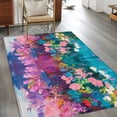 thumbnail image 2 of 3'x5' Area Rugs, Spring Floral Indoor Outdoor Area Rug for Living Room Bedroom, Oil Painting Abstract Art Botanical Washable Bathroom Rugs Kitchen Floor Carpet Mats Home Decor Aesthetic, 2 of 8