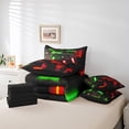 thumbnail image 4 of YST 7-Piece Video Game Comforter Set, Geometric Ombre King Bedding Set, Black Red Green, King, 4 of 4