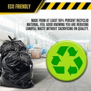 Contractor Trash Bags - (50 Pack/w Ties) - Heavy Duty 3 MIL Thick, 32 x 39, Shorter 33 Gallon Black Version - for Industrial, Commercial, Professional, Construction, Lawn, Leaf, and More