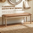 thumbnail image 4 of Dayalane 46'' French Country Wooden Entryway Bench, Faux Leather Upholstered Entryway Shoe Rack Bench with Nailhead Trim for Kitchen Bedroom Indoor and Hallway, Brown, 4 of 13