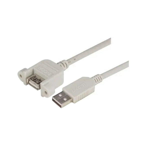 UPMAA-05M USB Cable, Type A Plug to Type A Receptacle, 500 mm, 19.7 , USB 2.0, Grey