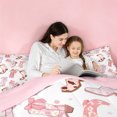 thumbnail image 4 of meiyoeat Western Cowgirls Boots Twin Comforter Sets For Girls,Pink Coquette Bow Bedding Set For Kids,Pink Reversible,2 Pieces, 4 of 7
