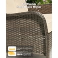 thumbnail image 6 of Toject Outdoor Patio Furniture Set, All-Weather Brown Wicker Outside Furniture with 42 Inch Fire Pit Table, 5 Pieces Conversation Set with Swivel Chairs for Backyard Deck Garden, Beige, 6 of 8