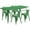 Green, variant on Flash Furniture Commercial Grade 31.5" x 63" Rectangular White Metal Indoor-Outdoor Table Set with 4 Arm Chairs