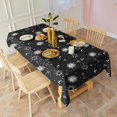 thumbnail image 2 of Black Sun Moon Star Pattern Rectangle Tablecloth 60"x120",Waterproof Polyester Rectangle Table Cloth, Wipeable Spillproof Polyester Tablecloth for Dining, Camping, Indoor and Outdoor, 2 of 6