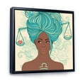 thumbnail image 3 of Designart 'Portrait of African American Woman With Blue Hair I' Modern Framed Canvas Wall Art Print, 3 of 5
