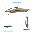 thumbnail image 2 of CHYVARY 8.2×8.2ft LED Outdoor Patio Offset Hanging Cantilever Umbrellas W/ 8 Ribs for Backyard,Poolside and Garden,Taupe, 2 of 7