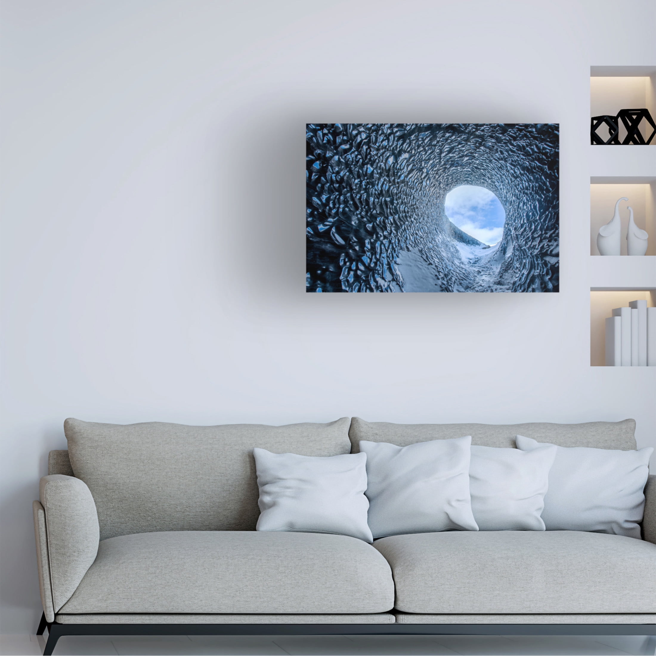 Canvas Wall Art - Faris Saieda 'The Ice Cave' Wall Art for Living Room, Bedroom, or Office D?cor by Trademark Fine Art - 24 x 16 Inches