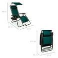 thumbnail image 3 of Best Choice Products Folding Zero Gravity Recliner Patio Lounge Chair w/ Canopy Shade, Headrest, Tray - Forest Green, 3 of 8