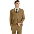 thumbnail image 6 of Linen Suits for Men Casual Wedding Suits Men 3 Piece Suits Groomsmen Tuxedos Summer Beach Prom Set Brown L, 6 of 7