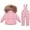 Pink, variant on Toddler Baby Girl Sets 2 Piece Outfits Boys Girls Fashion Solid Color Down Jackets Keep Thickening Warm Outdoor Coat Jumpsuit Set For Every Holiday Legging Set 2