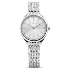 Swarovski Crystal Attract Watch Swiss Made, Pavé, Metal bracelet, Silver tone, Stainless steel