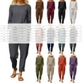 thumbnail image 6 of Linen Sets for Women 2 Piece Summer Casual Matching Set Outfits Long Sleeve T Shirts and Capri Pants with Pockets, 6 of 10
