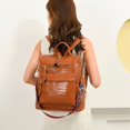 thumbnail image 2 of LinYooLi New ALLIGATOR Pattern Woman Backpack Fashion Ladies Travel Rucksack College Student Bagpack, 2 of 6