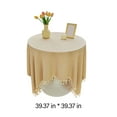 thumbnail image 3 of mtvxesu 60% Cotton 40% Linen Square Tablecloth With Fringe, Waterproof Stain-Resistant, Machine Washable, 55X55 Inches, For Wedding Party Indoor Outdoor, 1 Piece, 3 of 8