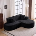 thumbnail image 1 of MELLCOM 93'' Modular Sectional Boneless Sofa, L Shaped Cloud Couches with Memory Foam Seating＆Wide Armrest Design, Sofa Couch for Living Room, Bedroom, No Assembly Required (Black, Right Hand Facing), 1 of 5
