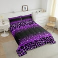YST Purple and Black Cheetah Pattern Twin Bedding Sets for Boys Girls