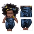 thumbnail image 3 of Muñecas africanas negras de 8 pulgadas, muñecas realistas para bebés, regalo de cumpleaños para niños., 3 of 8