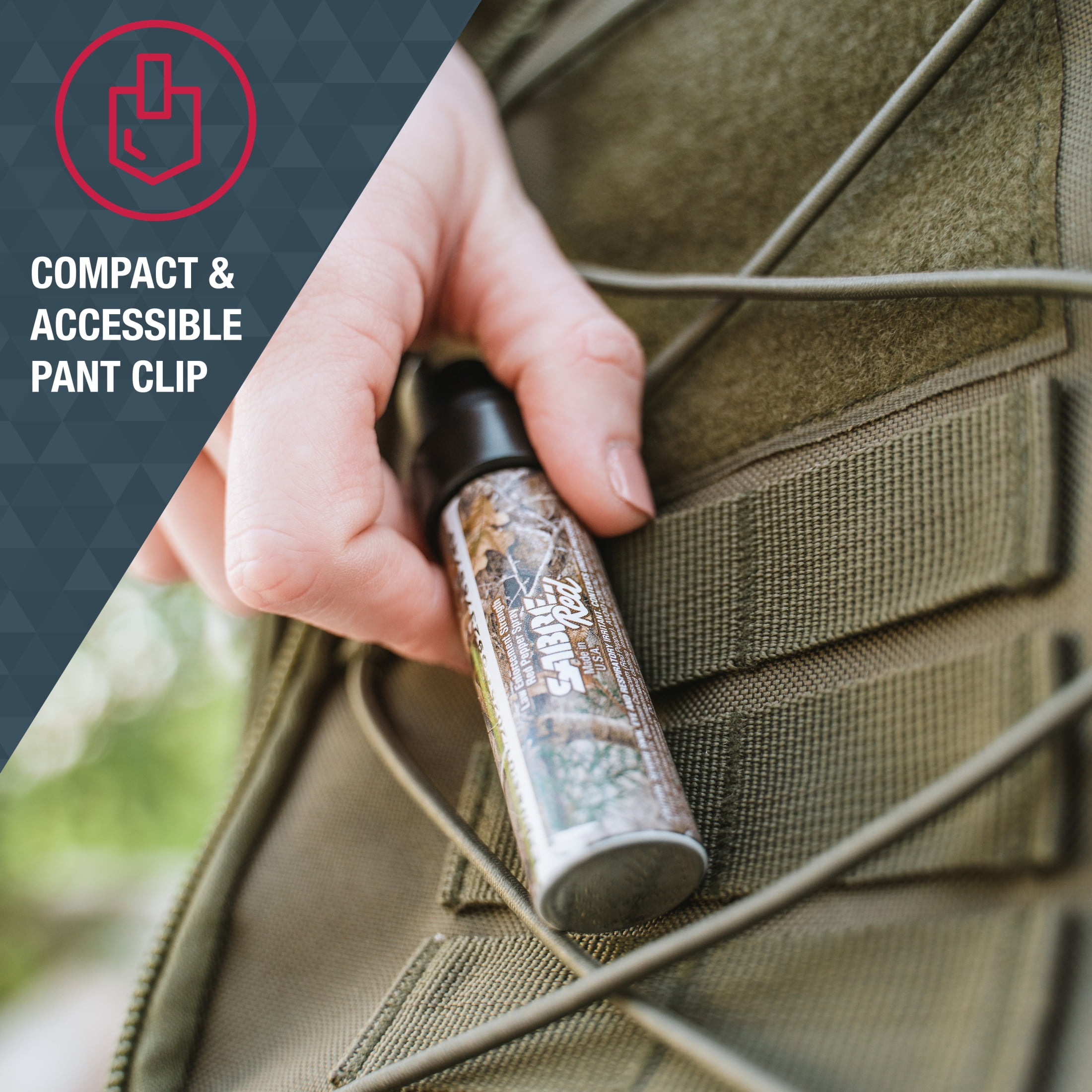 SABRE Realtree Edge Camouflage Compact Pepper Spray with Clip, 0.21 lb, 1 in x 1 in x 3.25 in, New