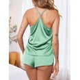 thumbnail image 5 of Ekouaer Silk Pajamas Set for Women Satin Lingerie Pjs Cami Top and Shorts Soft 2 Piece Nightwear, 5 of 6