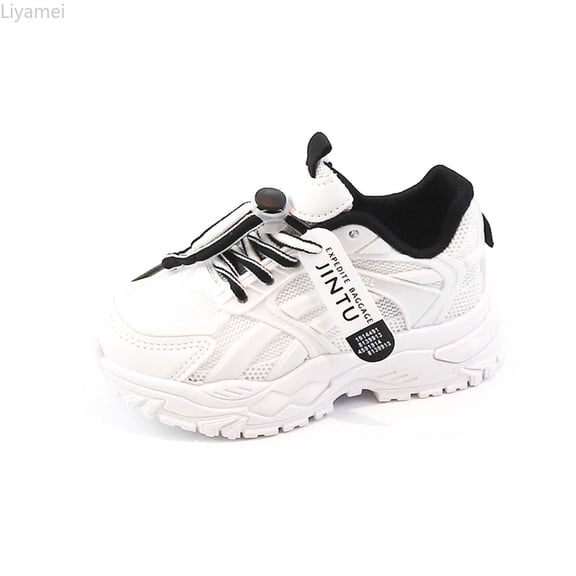 Liyamei Stylish Boys Sneakers Breathable Athletic Shoes With Thick Sole Lace Up Dad Shoes Soft Footed Sneakers For Kids Size 10.5