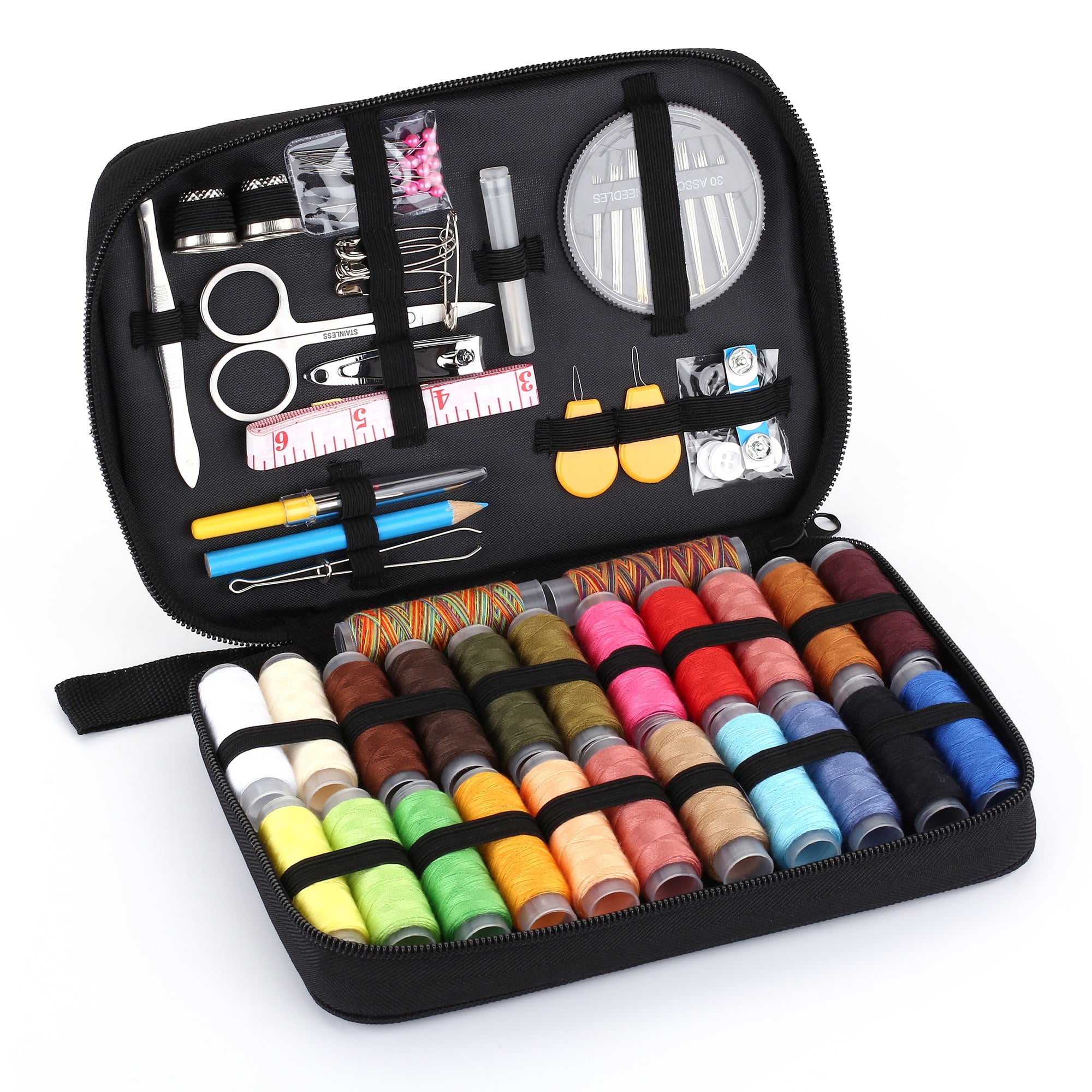 Sewing Kit With 97 Sewing Accessories, Include Thimble, Thread, Needles ...
