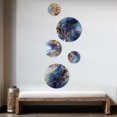 thumbnail image 3 of Designart "Captivating Liquid Ink Gold and Purple I" Abstract Marble Metal Wall Art Set of 5 Piece, 3 of 5