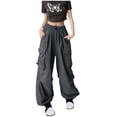 thumbnail image 2 of Timegard Cargo Pants for Women Elastic High Waist Baggy Streetwear Fall Casual Trousers with Pockets, 2 of 9