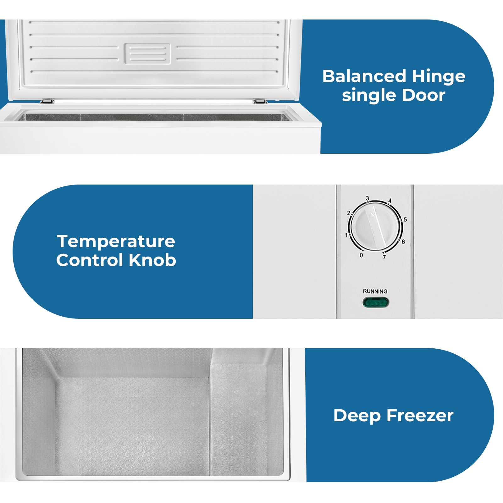 WAA 7.0 Cu.ft Chest Freezer Free Standing Top open Door White