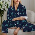 thumbnail image 6 of Naloa Ice Blue Starfish and Jellyfish Pajamas for Women Set, Womens Pajama Sets, Lounge Sets for Women, 2pjs for Women-XX-Large, 6 of 7