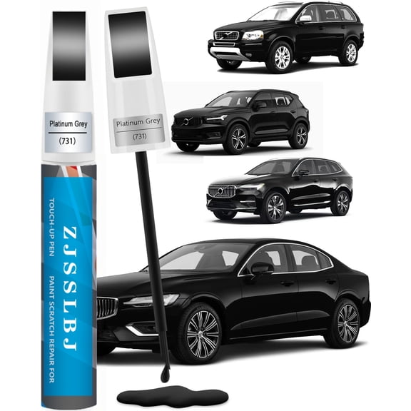 Platinum Grey(731) Touch Up Paint Compatible with Volvo Exact Match 2 in 1 Touch up Paint for Chips and Nicks Repair with 2pcs Disposable Micro Applicators