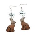 thumbnail image 4 of Rabbit Dialogue Earrings Pendant Lovely Gifts Acrylic Girl Women Trendy Pendant Yuyangstore pendientes colgante, 4 of 8