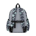 thumbnail image 3 of DarkBlue Cartoon Dinosaurs Leaves Pattern Cute School Backpack with Padded Back and Adjustable Shoulder Straps 13.4"x11"x4.7", 3 of 5