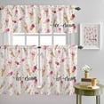 thumbnail image 4 of Summer Pink Ice Lolly Curtain Tier and Valance Set 3 Piece, Colorful Polka Dot 3-inch Rod Pocket Window Tier Curtains Valance for Kitchen Living Room, 4 of 9