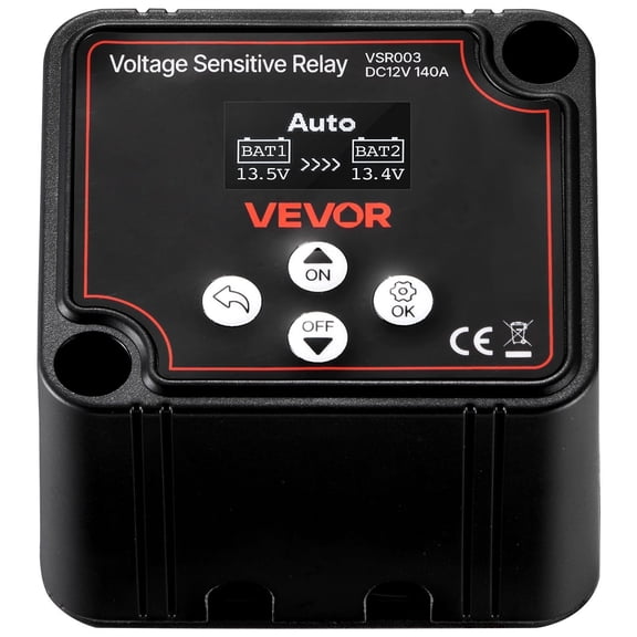 12V 140A Smart Dual Battery Isolator with LCD, VSR for Car RV Boat