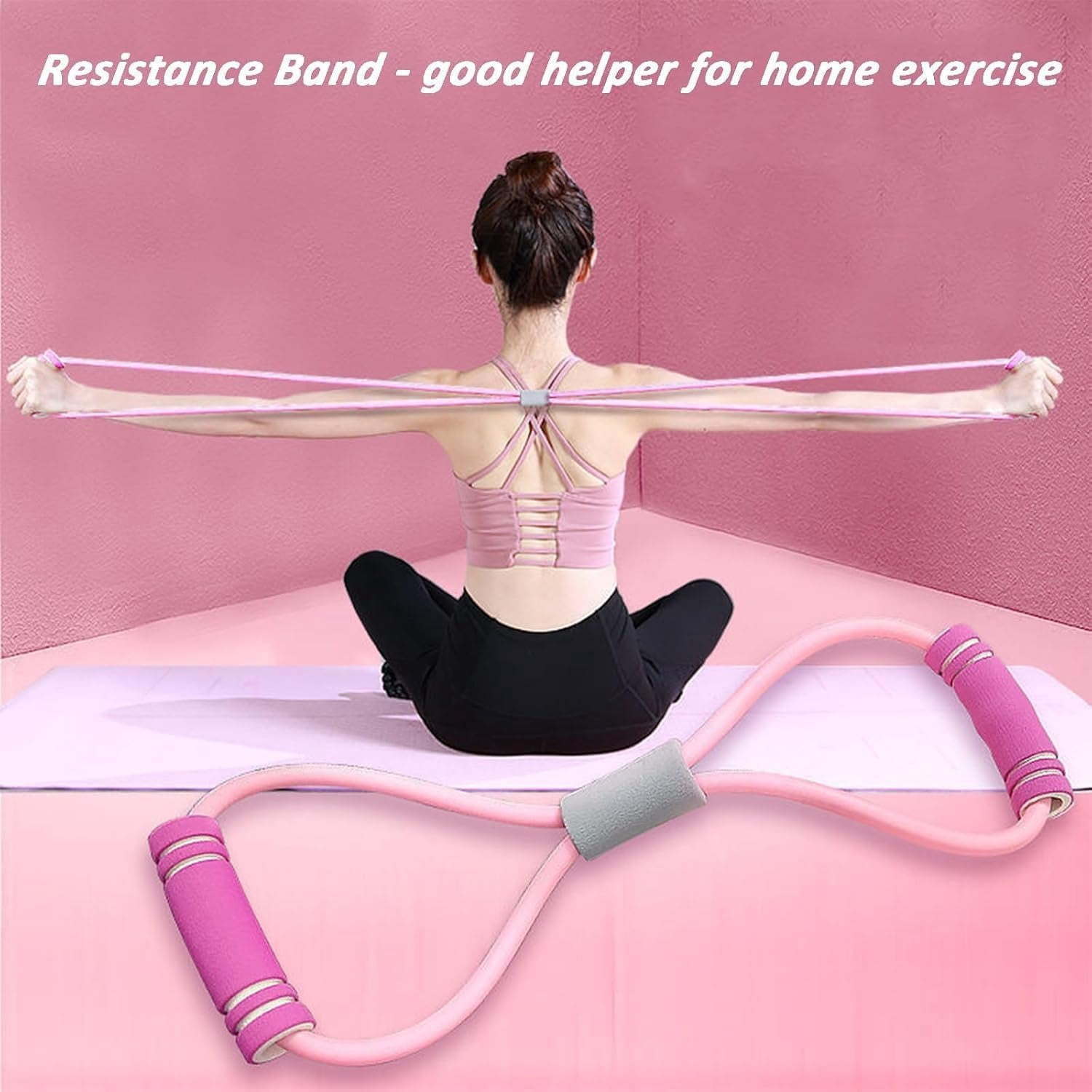 Resistance Band – Figure 8 Resistance Band with Handles for Full-Body Workouts, Strength Training, and Exercise Elastic Rope for Home or Gym