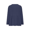 thumbnail image 5 of Craaazy Casual Button Down Shirts for Women Fashion Solid Color V-neck 3/4 Sleeve T-shirts, 5 of 5