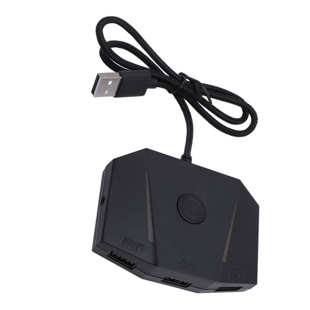 Convertidor De Ratón Y Teclado, Control De Aplicación Conector De 3,5 Mm Configuración Sencilla Adaptador De Teclado Y Ratón Con Luz RGB Ampliamente Compatible Para X/S